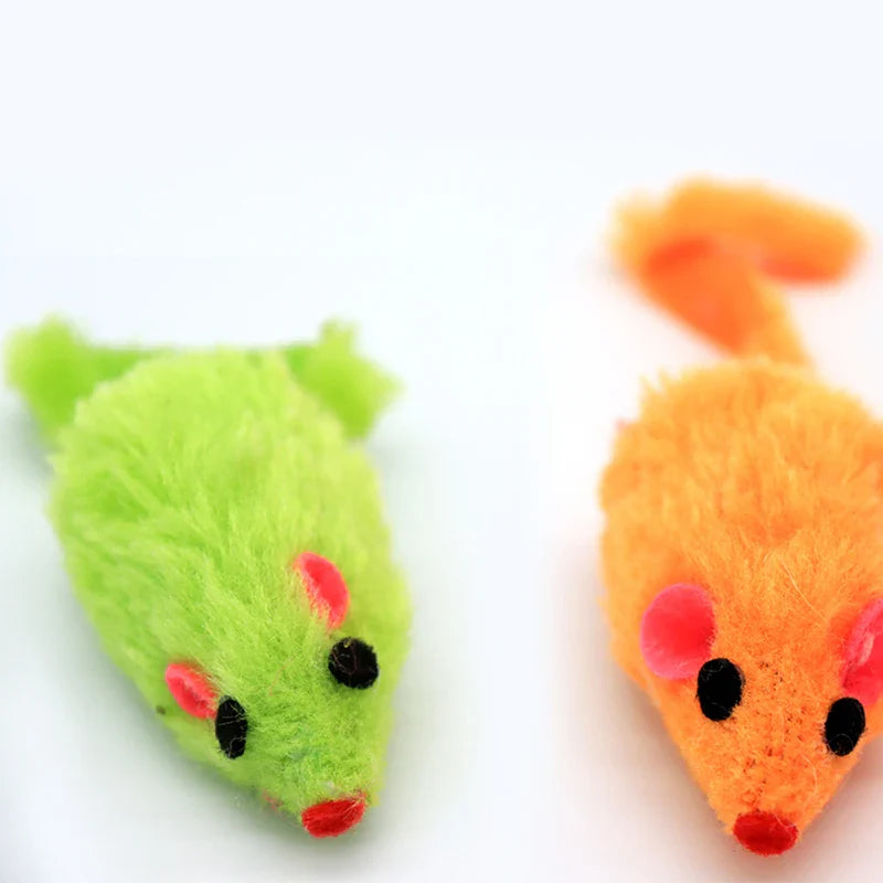 FurryHunt Katzen-Spielmaus – Kunstfell, Federschwanz & Regenbogen-Design