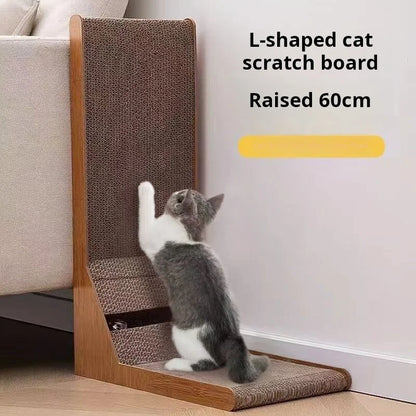 Kratzbaum für Katzen aus Wellpappe – Kratzbaum aus Holz 40x25cm Natur