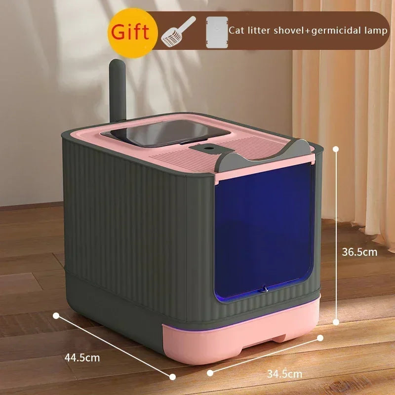 Geschlossene Katzentoilette mit UV-Sterilisation – Groß & Hygienisch, Kunststoff