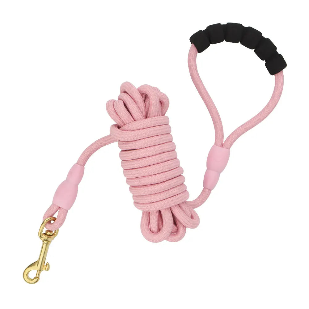 Lange Hundeleine 5 m/10 m, Polyester – Schaumstoffgriff, mehrfarbig