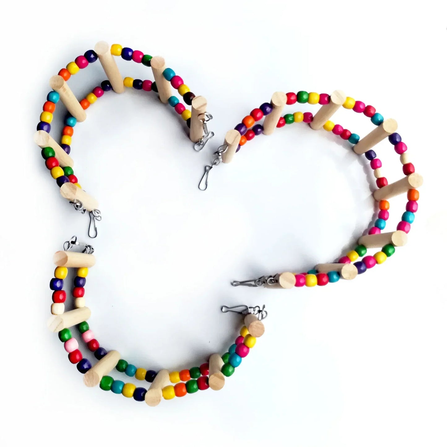 Kletterleiter aus Holz für Papageien – 31–56 cm – mit Aufhängehaken