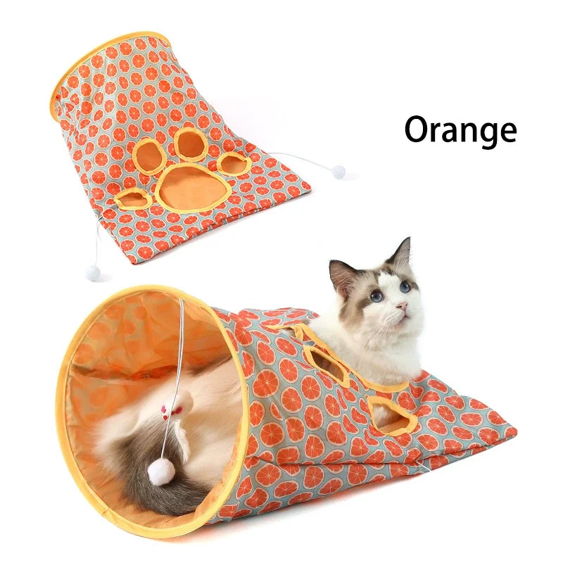 Knispernder Selbstspiel-Katzen Tunnel – Bissfestes Polyester Spielzeug