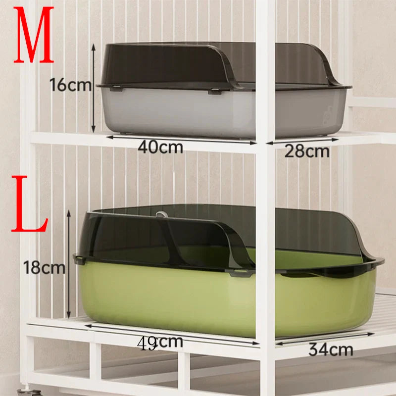 Halbgeschlossene Katzentoilette – PP, hoher Rand