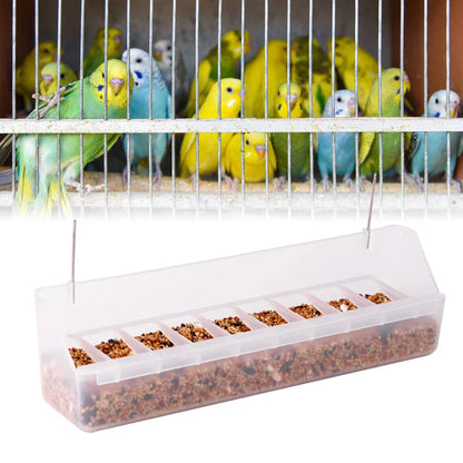 Vogelfutterhaus mit 6 Fächern zum Aufhängen – Transparentes Kunststofffutter für Tauben und Hühner