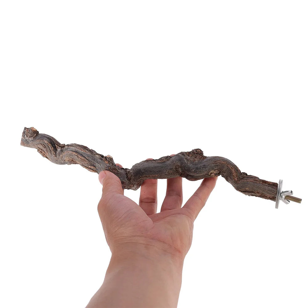 Papageien-Sitzstange aus Weinrebenholz – Natürlich, zum Kauen geeignet, 100 % sicher