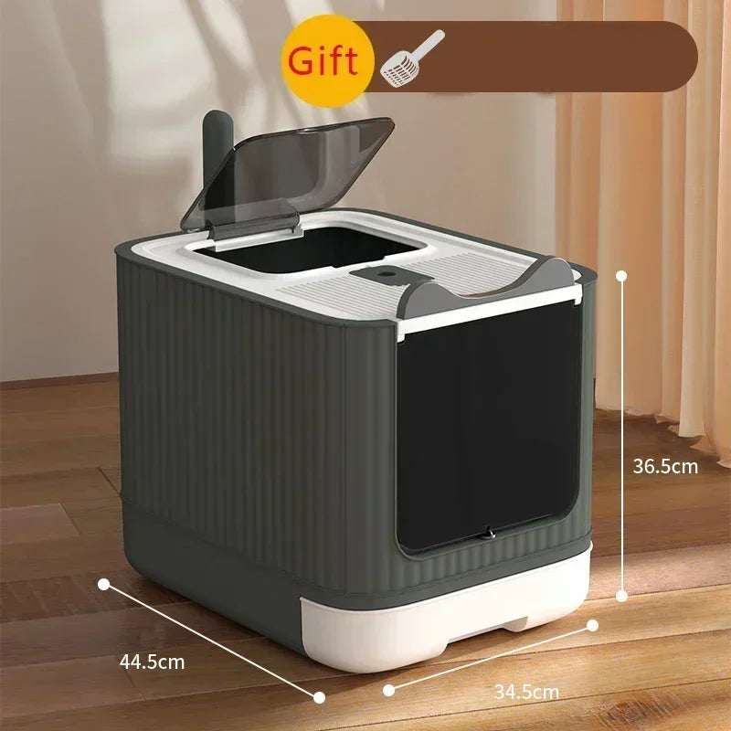 Geschlossene Katzentoilette mit UV-Sterilisation – Groß & Hygienisch, Kunststoff