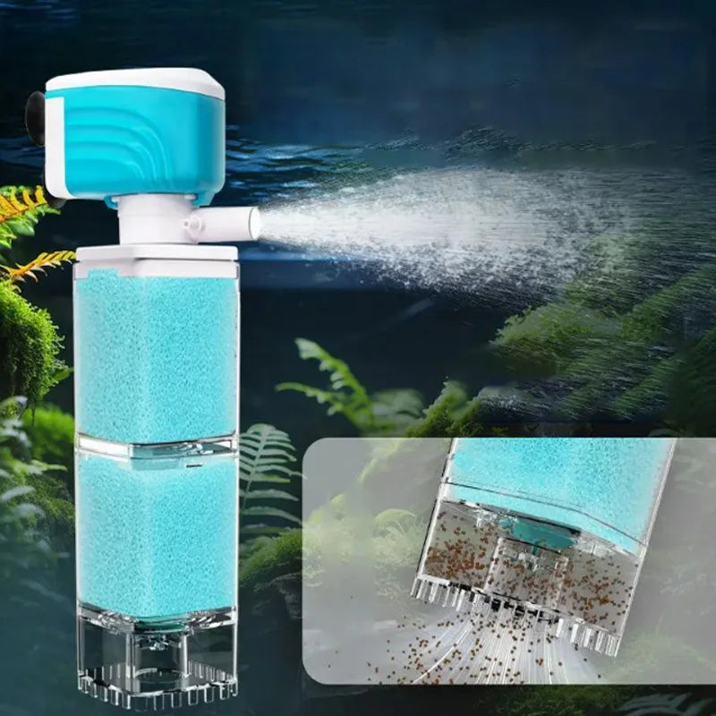 Aquariumfilter – Schwammfilter mit Sauerstoffpumpe – ABS