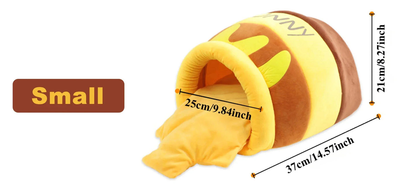 Katzenbett „Honey Pot“ – Plüschschlafsack Braun