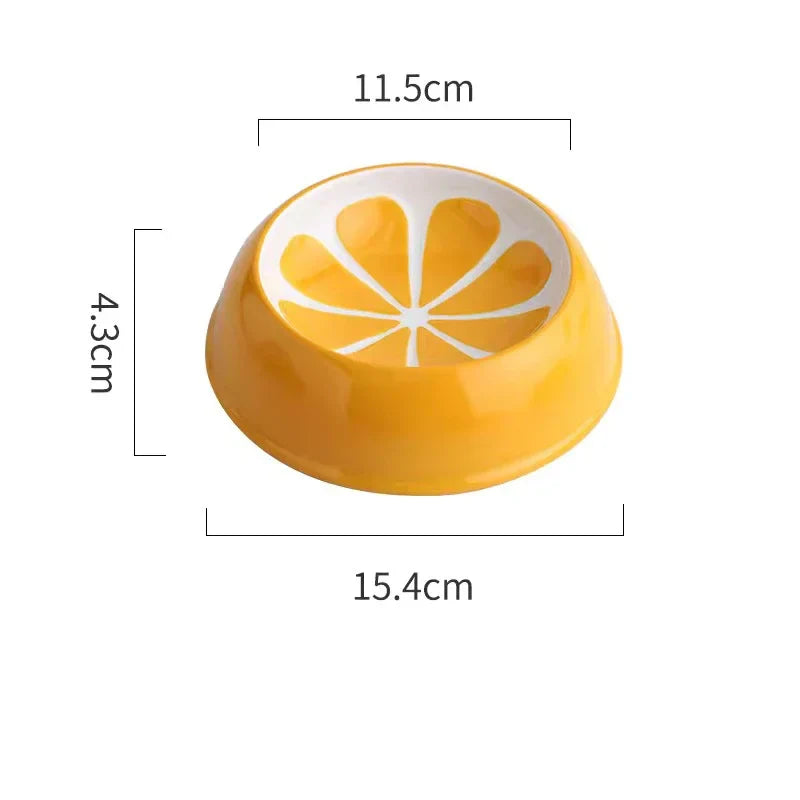 Keramik-Futternapf für Katzen/Hunde – breit und flach, Erdbeere/Wassermelone