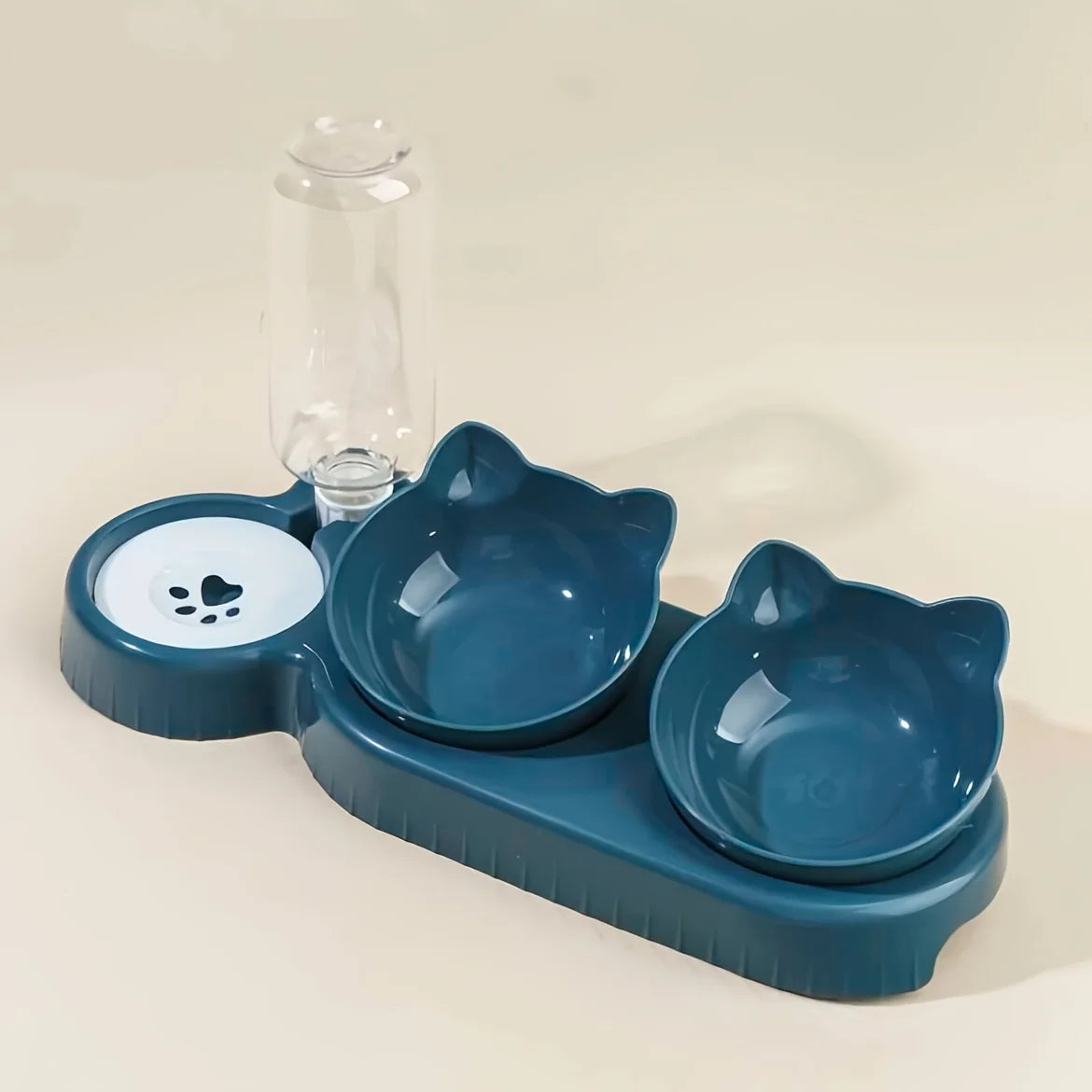 3-in-1 Katzenfutternapf-Set mit Wasserspender: Trinken & Fressen
