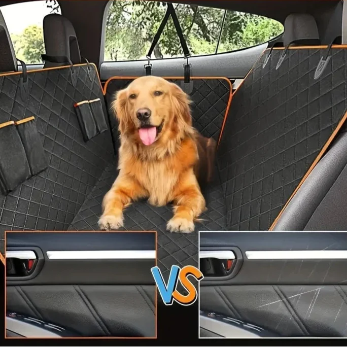 Wasserdichte Hundehängematte fürs Auto – 600D Oxford-Gewebe – Schwarz