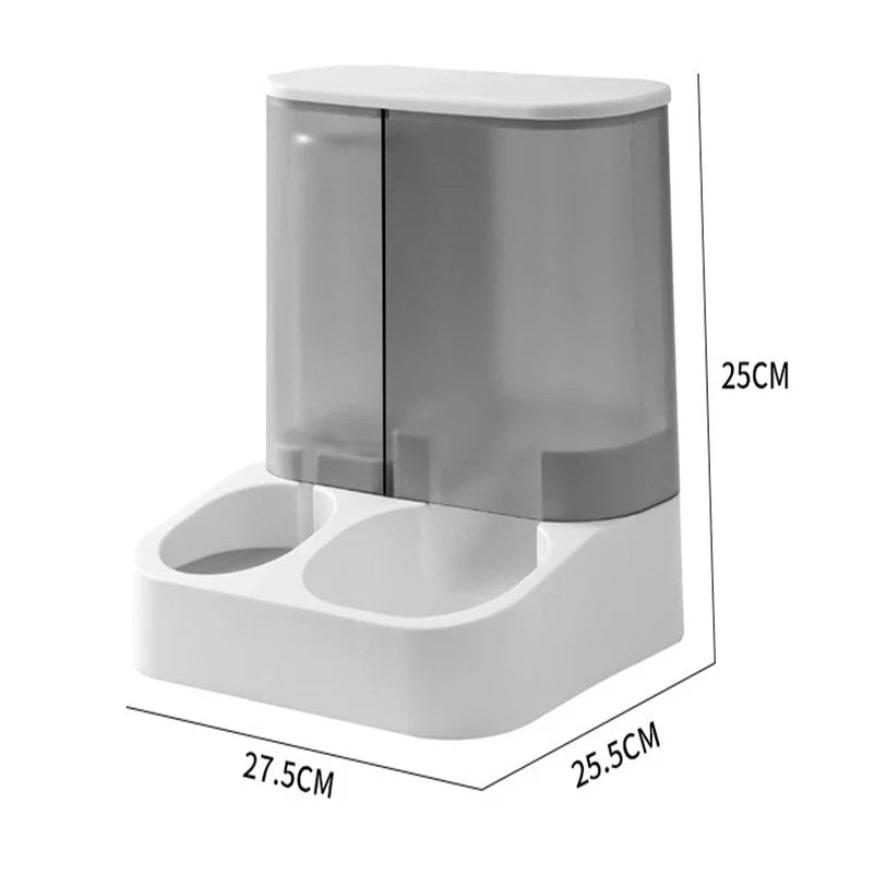 2-in-1-Napf und Wasserspender für Haustiere – Edelstahl & Kunststoff, Rosa/Blau/Weiß