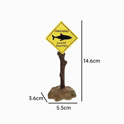 Warnschild für künstliche Haie