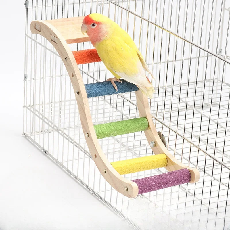 Kletterleiter aus Holz für Vögel – Kauspielzeug für Papageienkäfige
