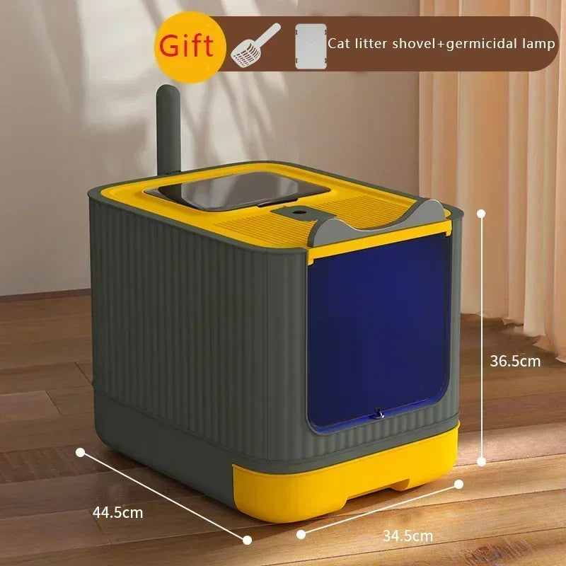 Geschlossene Katzentoilette mit UV-Sterilisation – Groß & Hygienisch, Kunststoff