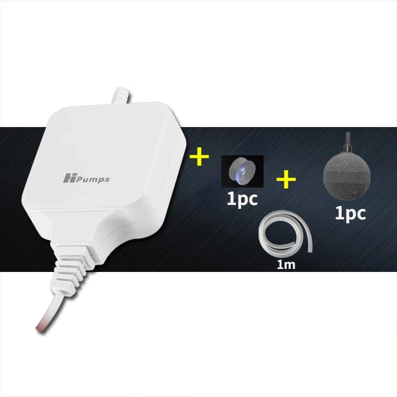 Aquarium-Sauerstoffpumpe – ultra-stylisch, kompakt – 110–240 V, Kunststoff