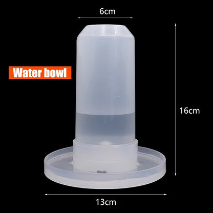 Automatischer Vogeltrinkbecher 350 ml – Transparenter Kunststoff mit Weiß