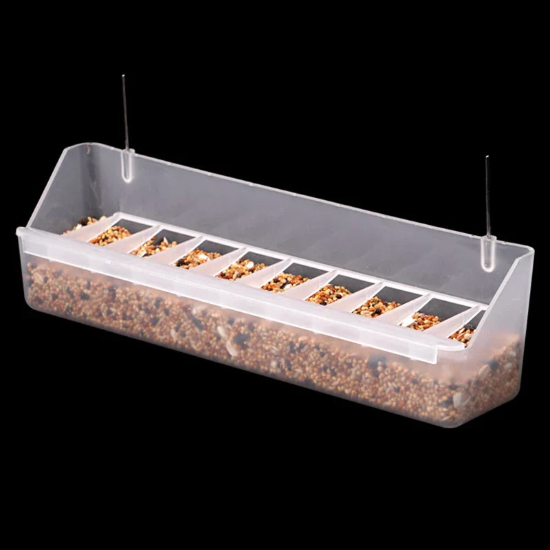 Vogelfutterhaus mit 6 Fächern zum Aufhängen – Transparentes Kunststofffutter für Tauben und Hühner