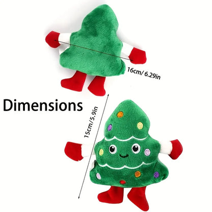 PawJoy Weihnachtsbaum Hundespielzeug – Strapazierfähiges Plüsch-Kauspielzeug für Kleine Hunde