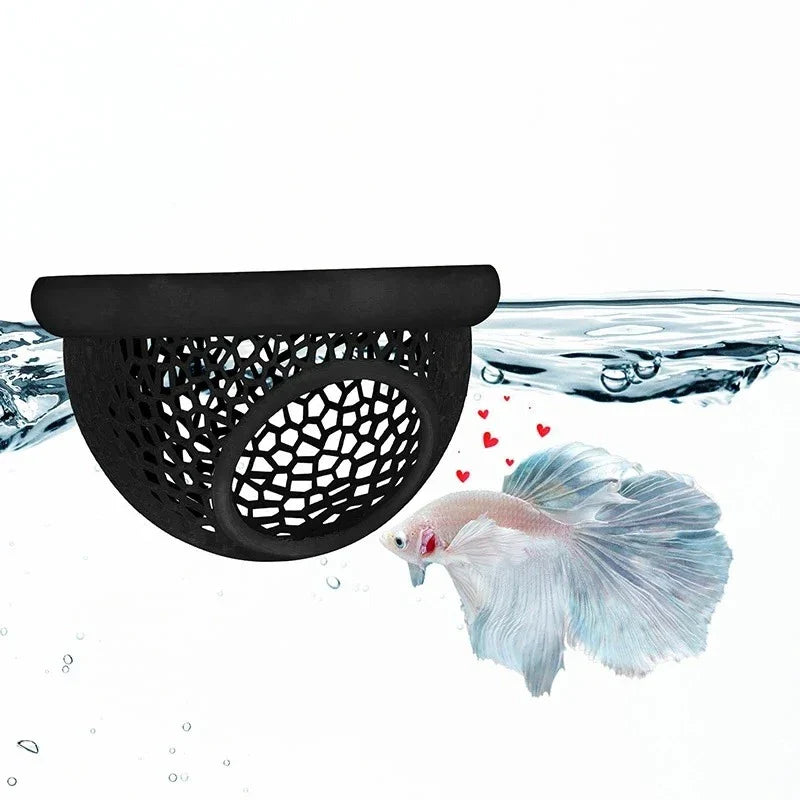 AquaHaven 3-in-1 Schwimmende Höhle & Futterring für Betta und Kleine Aquatische Haustiere