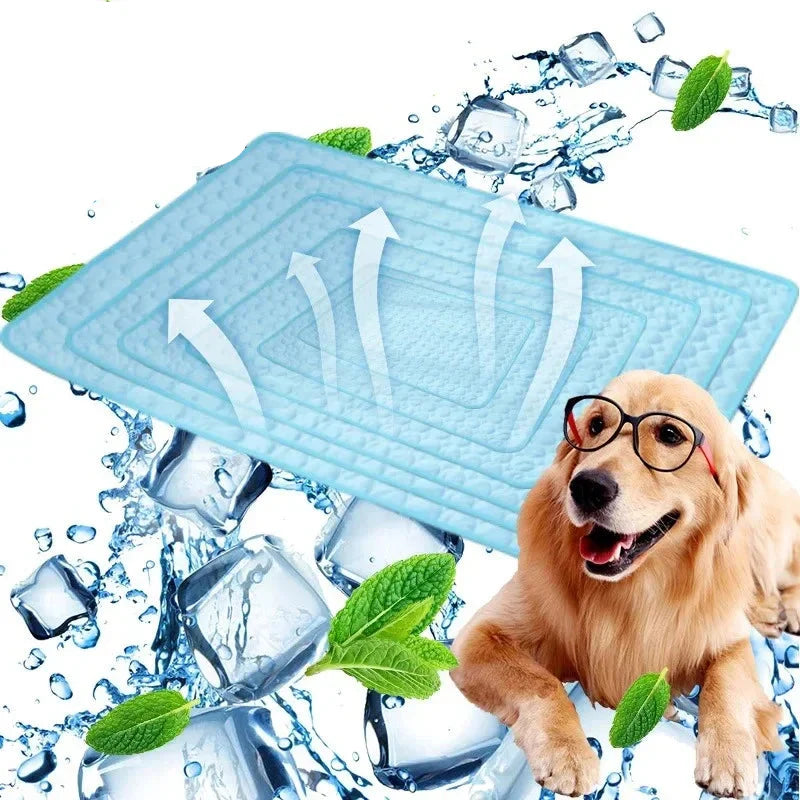 Kühlmatte für Hunde aus Eisseide – Atmungsaktives Sommerbett, leicht