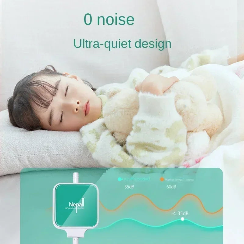 Aquarium-Sauerstoffpumpe – ultra-stylisch, kompakt – 110–240 V, Kunststoff