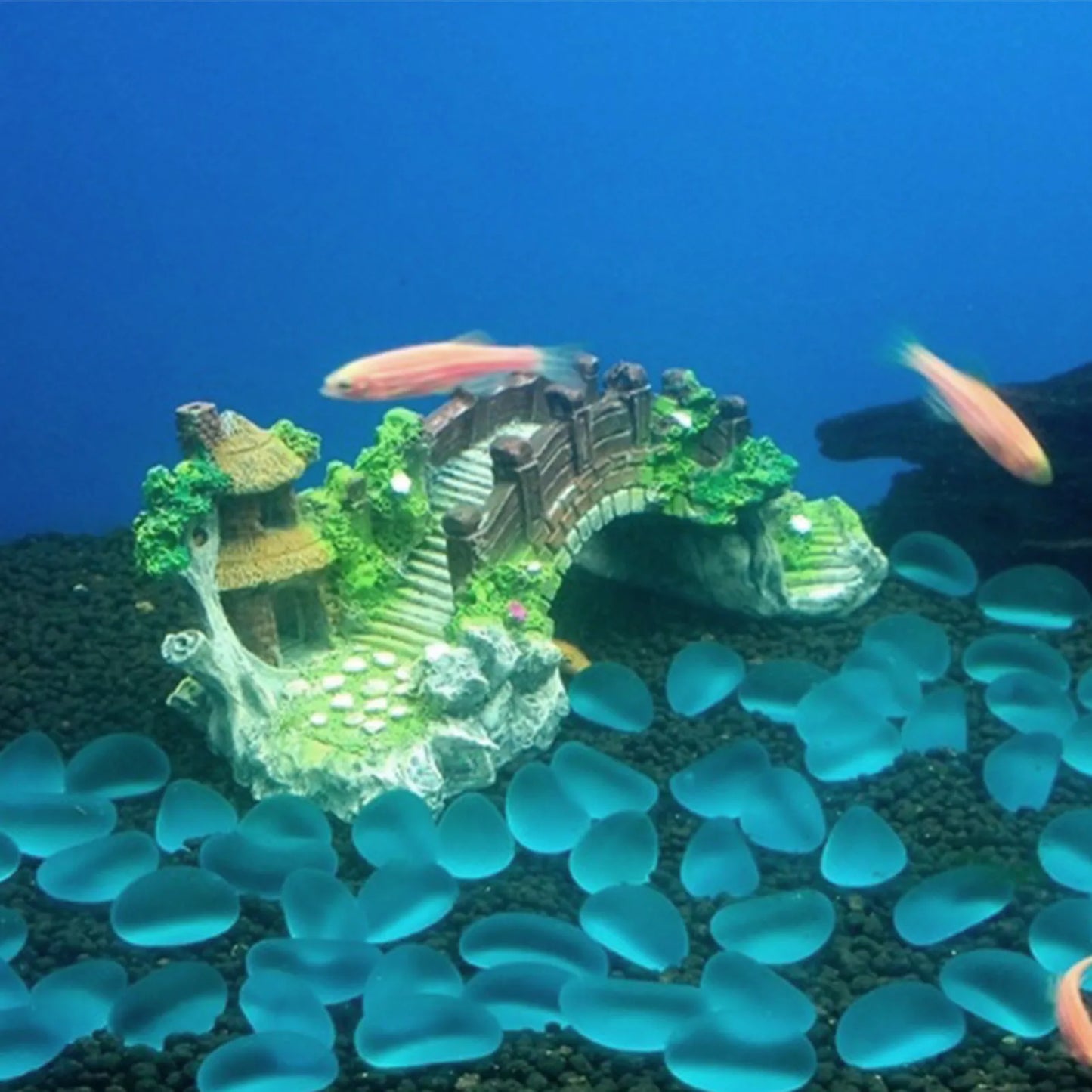 Brückenornament aus Kunstharz für Aquarien