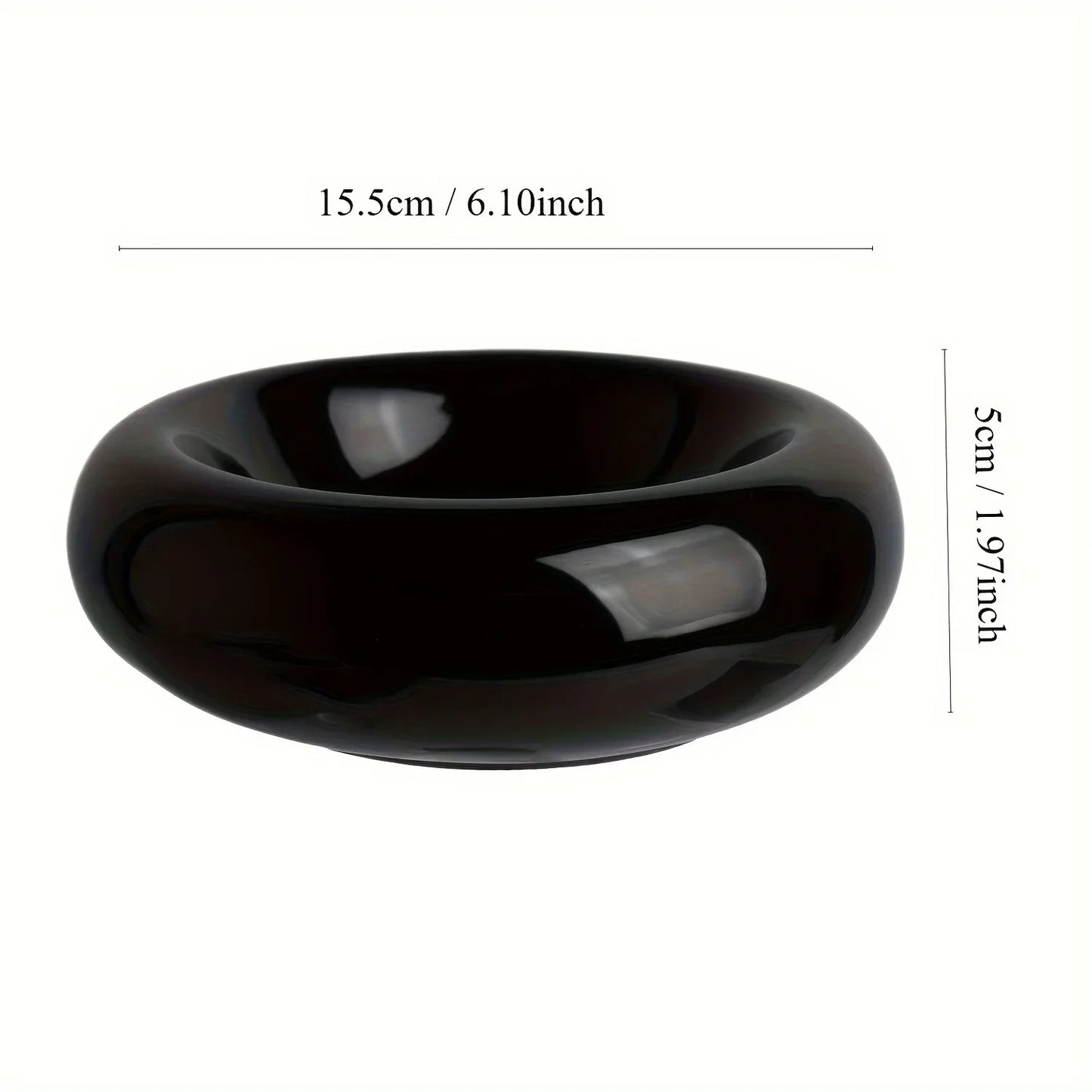 Keramik-Katzennapf 250 ml – Rutschfest, Donutform, Ø 15,5 cm, Weiß