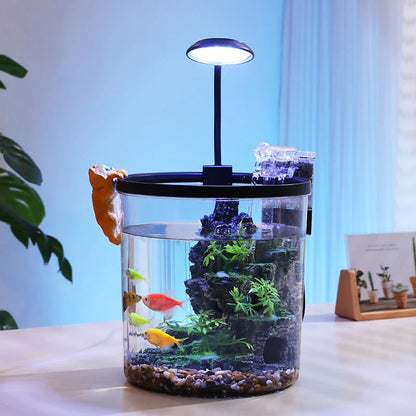 EcoFlow Kleines rundes Aquarium mit sauerstoffreichem Wasser
