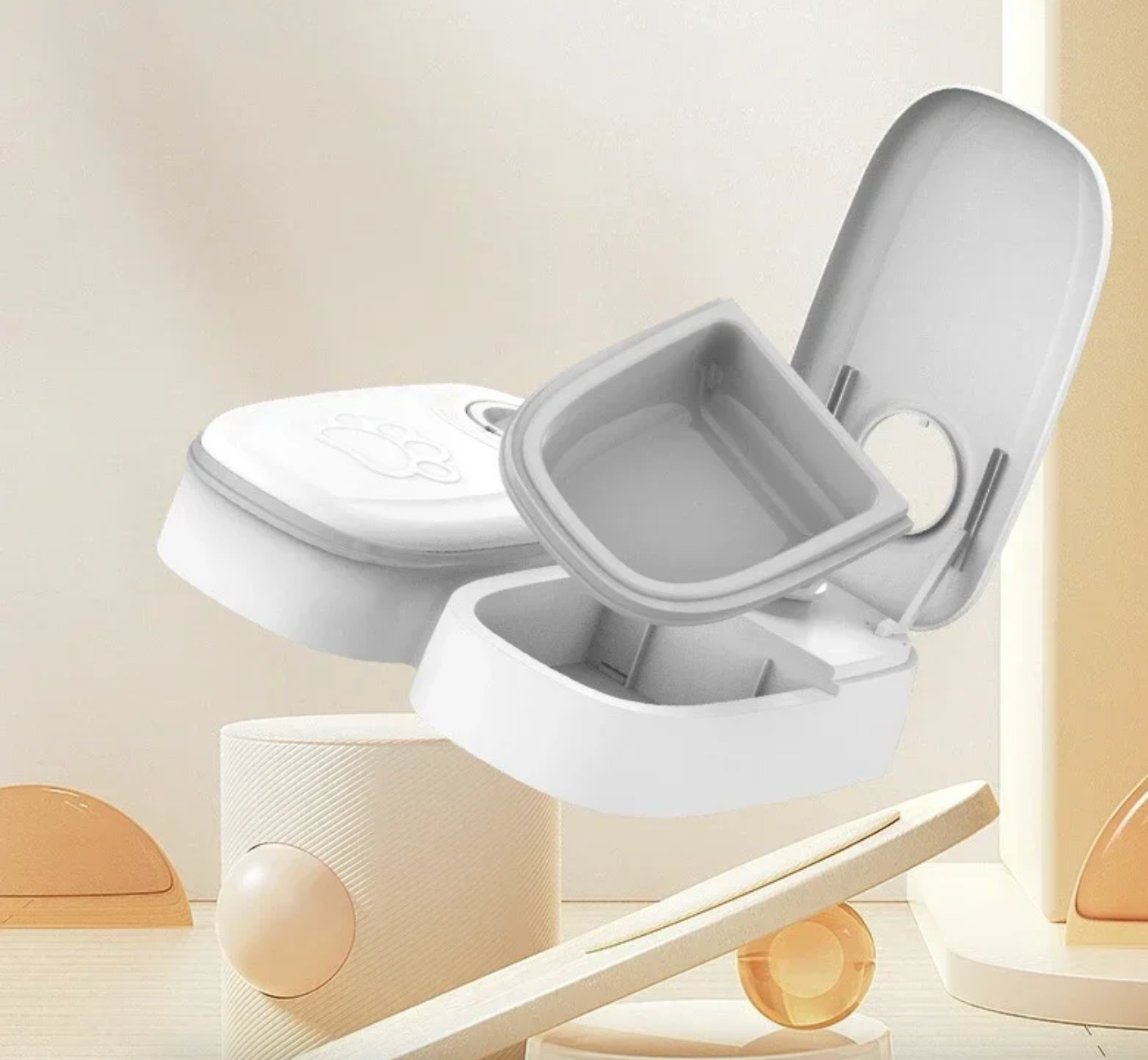 Automatischer Futterautomat für Haustiere, 700 ml – für Trocken- und Nassfutter, mit Timer