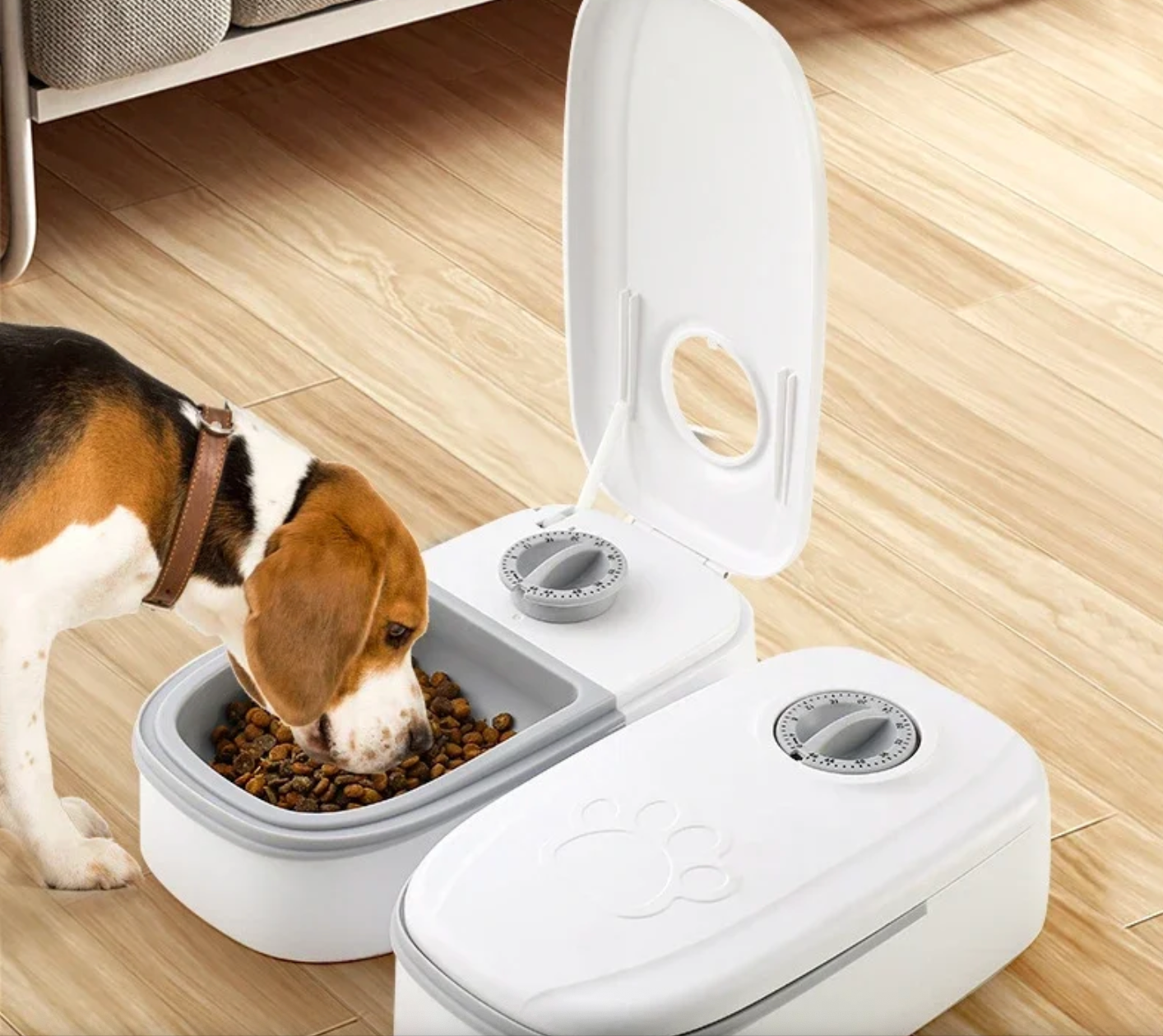 Automatischer Futterautomat für Haustiere, 700 ml – für Trocken- und Nassfutter, mit Timer