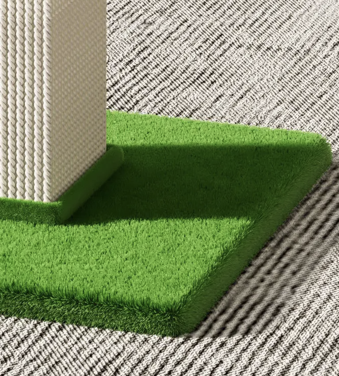 Katzenkratzbaum 80 cm hoch – Sisal mit Spielball, 40 x 40 cm Sockel, mehrfarbig