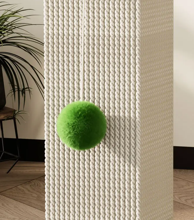 Katzenkratzbaum 80 cm hoch – Sisal mit Spielball, 40 x 40 cm Sockel, mehrfarbig