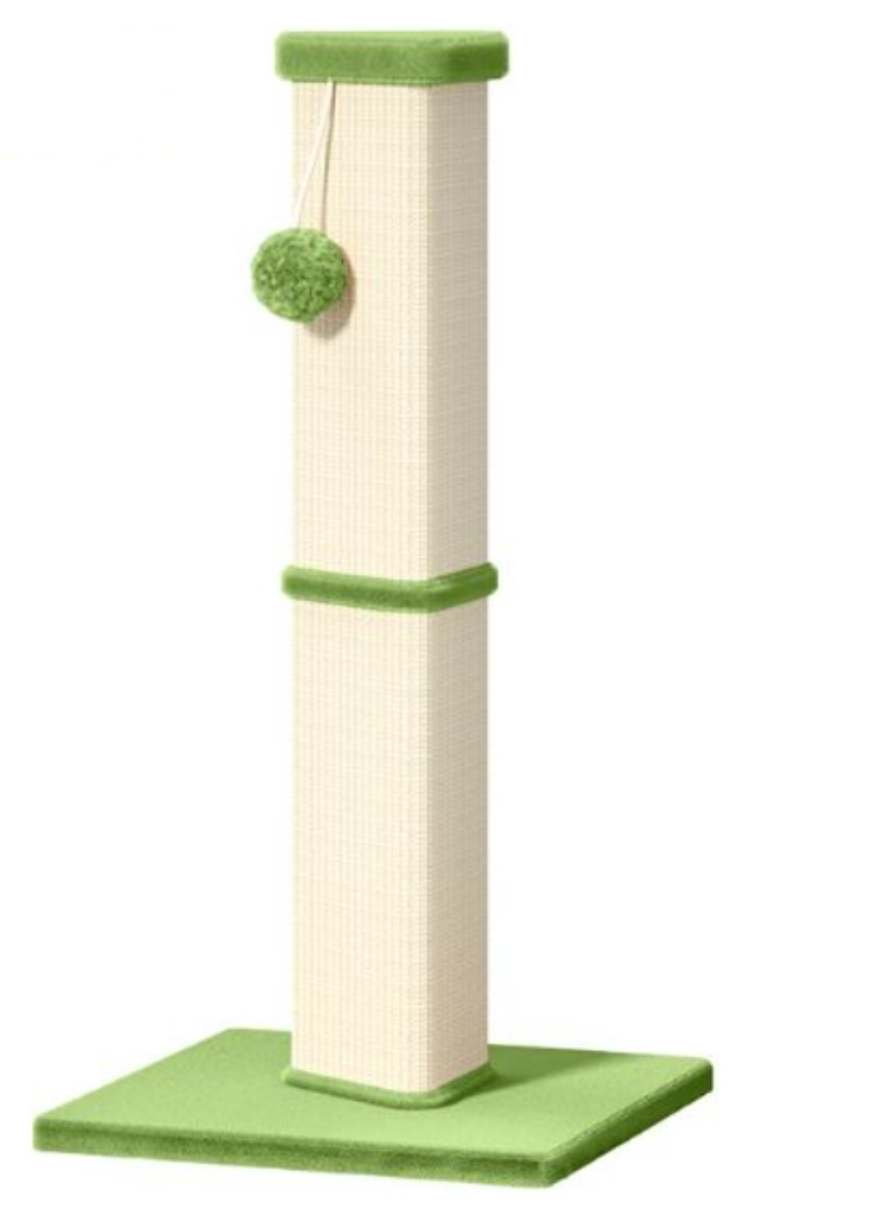 Katzenkratzbaum 80 cm hoch – Sisal mit Spielball, 40 x 40 cm Sockel, mehrfarbig