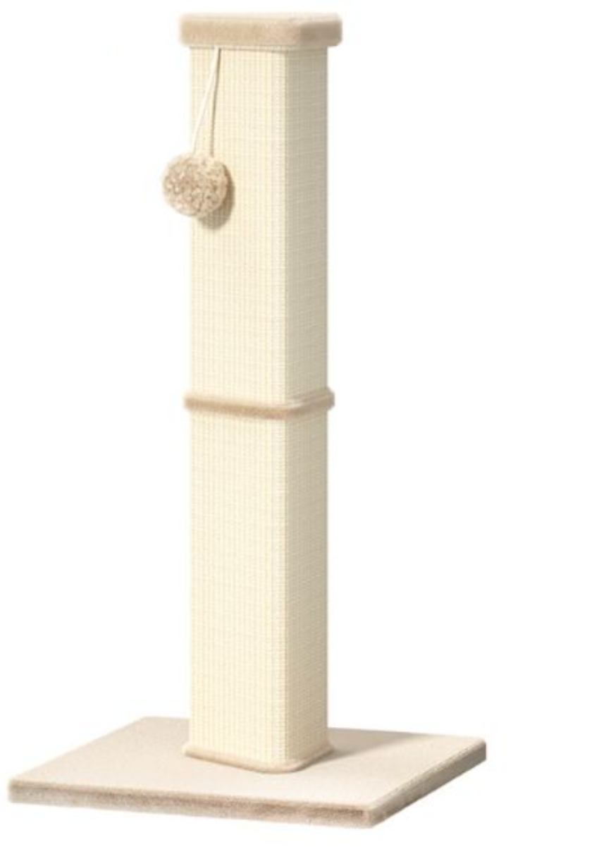 Katzenkratzbaum 80 cm hoch – Sisal mit Spielball, 40 x 40 cm Sockel, mehrfarbig
