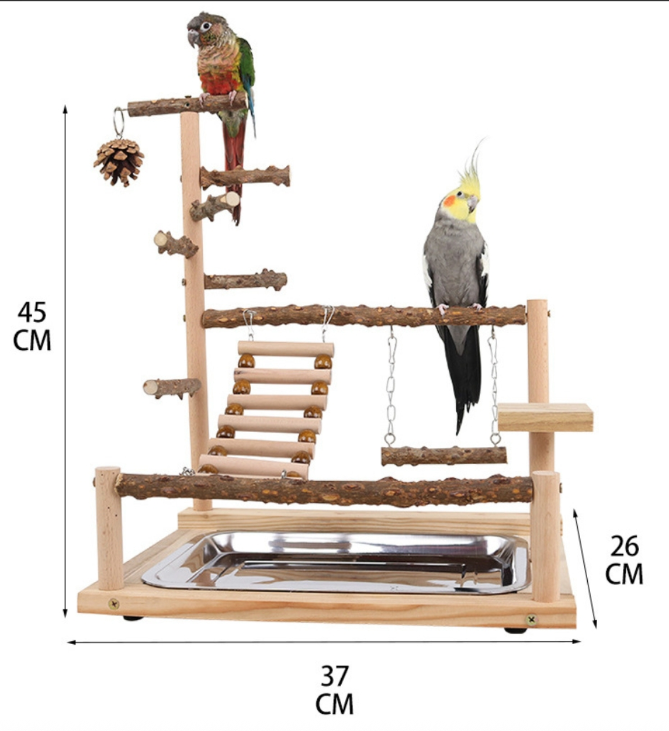 Papageien-Kletterstation Pepperwood – Hängebrücke & Schaukel-Spielset