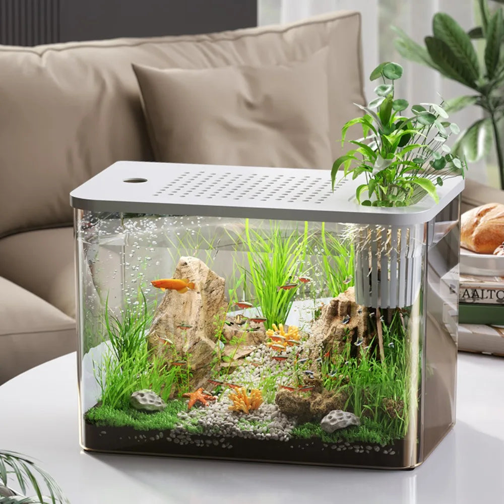 AquaView PET+ABS Aquarium mit Deckel