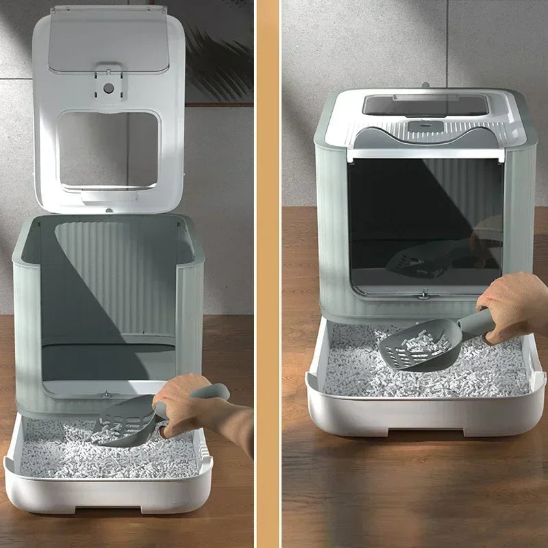 Geschlossene Katzentoilette mit UV-Sterilisation – Groß & Hygienisch, Kunststoff