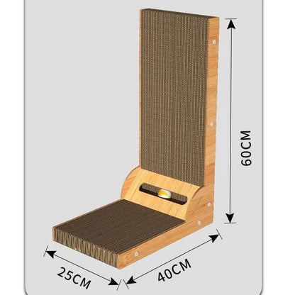 Kratzbaum für Katzen aus Wellpappe – Kratzbaum aus Holz 40x25cm Natur