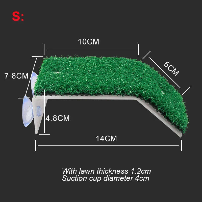 EcoLawn Schildkröten-Sonnenplattform – Schwimmende Insel mit Rampen und Kunstrasen