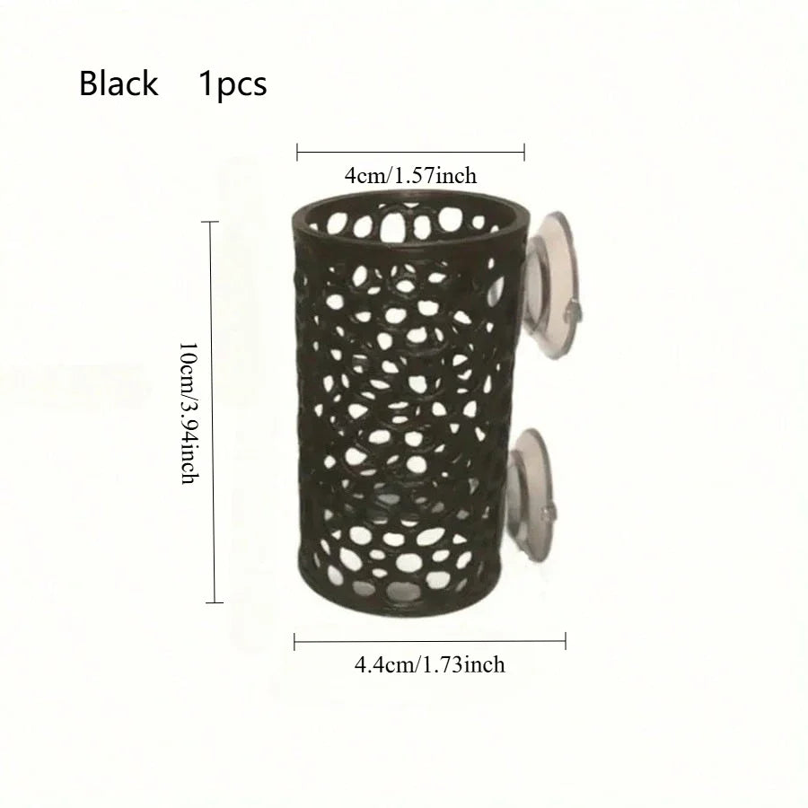 AquaHaven Schwarze Aquarium-Versteckröhre mit Saugnapf