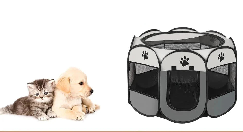 PETSFERA – Faltbarer achteckiger Haustierkäfig & Zelt