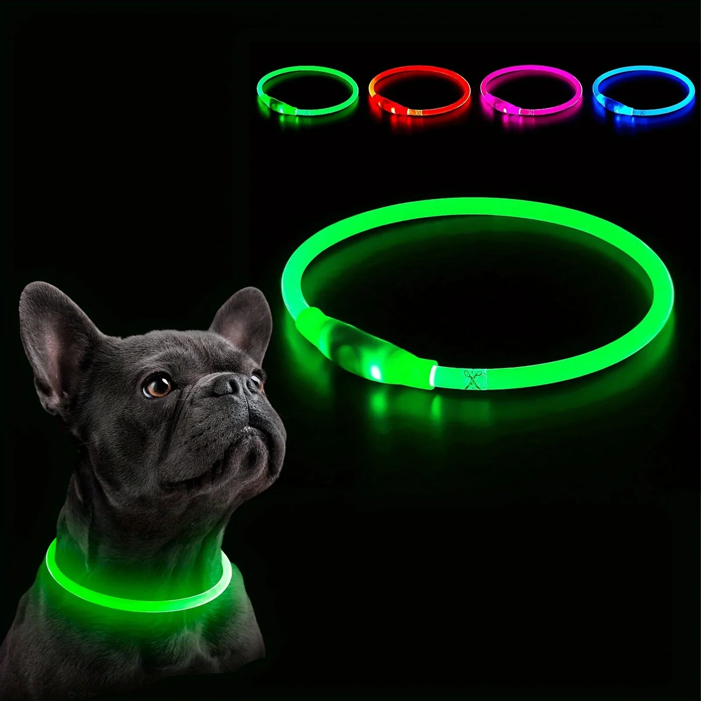 GlowGuard LED-Sicherheitshalsband für Hunde – USB-aufladbar & reflektierend