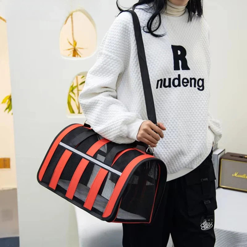 Haustiertransportbox aus atmungsaktivem Nylon – tragbar für Katzen und kleine Hunde