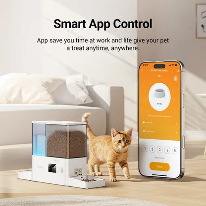 Intelligenter automatischer Hundefutterautomat 8,5 l – WLAN-App & Wasserspender