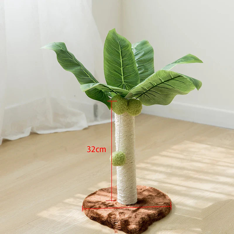 Sisal-Kratzbaum für Katzen, 30 cm, mit Hängekugeln – Plüsch & Holz, stabil