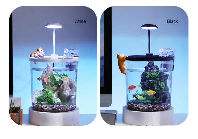 EcoFlow Kleines rundes Aquarium mit sauerstoffreichem Wasser