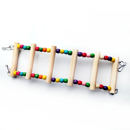 Kletterleiter aus Holz für Papageien – 31–56 cm – mit Aufhängehaken