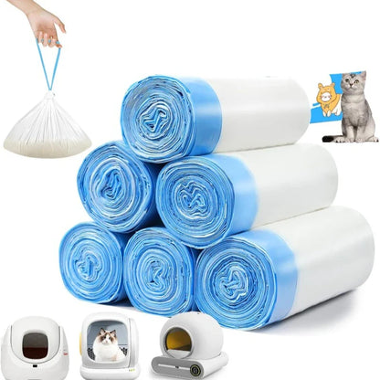 Automatische Katzenstreubeutel aus LDPE, mit doppeltem Zugband, geruchsfrei