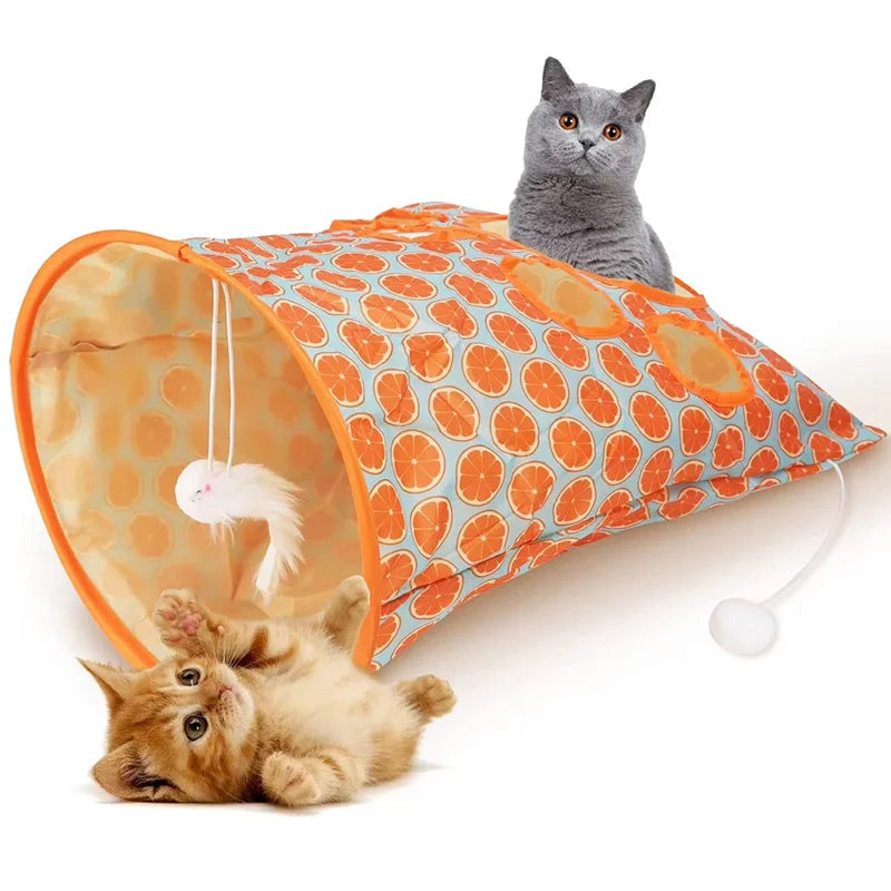 Knispernder Selbstspiel-Katzen Tunnel – Bissfestes Polyester Spielzeug